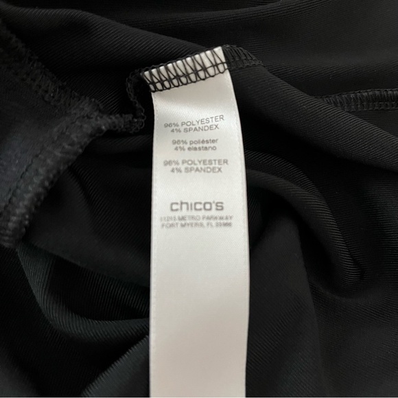 Chicos Black Round Neck 3/4 Sleeve Blouse - Picture 8 of 12